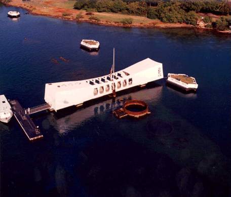 A view above the Arizona Memorial