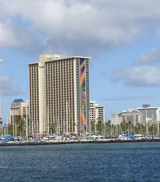 Hilton Hawaiian Village's Rainbow Tower in Waikiki, Hawaii