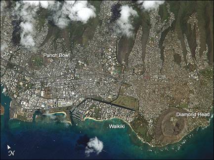 Honolulu as seen from space