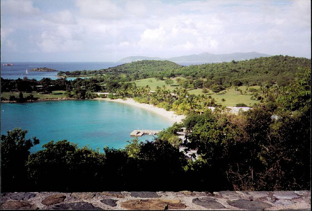 A view of Crescent Beach on St. Thomas, US Virgin Islands
