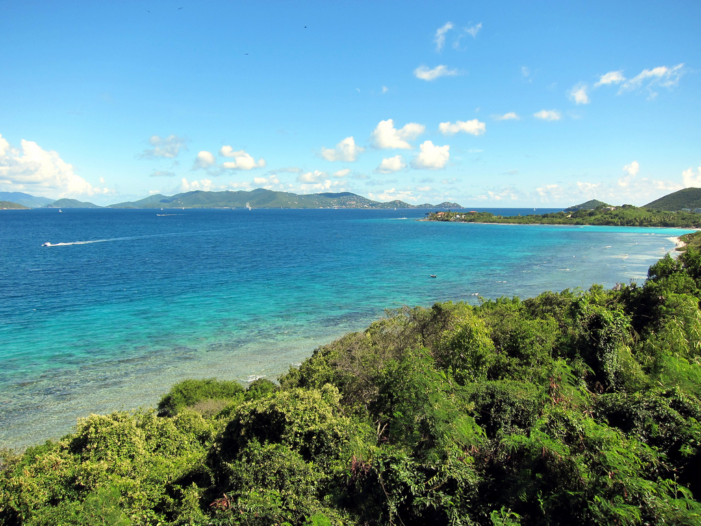 Magens Bay as seen from Mountain Top, St Thomas, US Virgin Islands