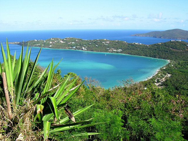 Magen's bay as seen from the famous Drake's Seat in St Thomas, US Virgin Islands 