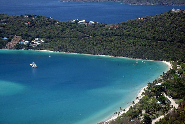 Magen's bay as seen from the famous Drake's Seat in St Thomas, US Virgin Islands 